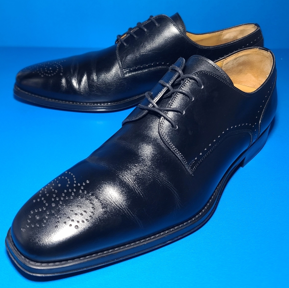 Magnanni Gregorio Derby Brogue Men's Black Leather Dress Shoes Size 12 M US - Picture 8 of 14